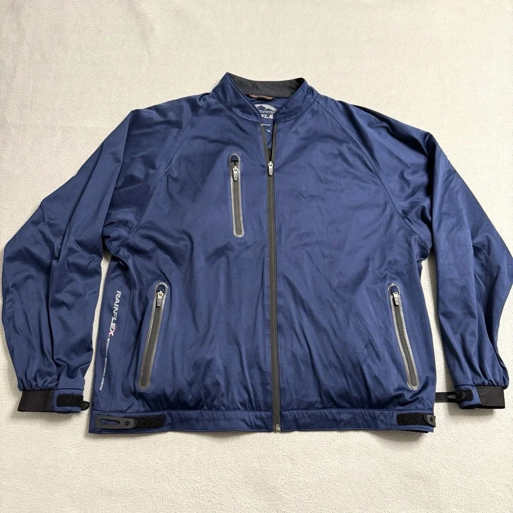 Sun Mountain Jacket Mens XL Blue Rainflex Full Zip Waterproof Outdoors Golf‎